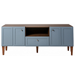 ТВ-тумба серая из массива бука с 2-мя дверками и ящиком Wenge Light варинант исполнения - 2 | Loft Concept в Новосибирске