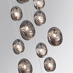 Люстра каскадная с 11-ю круглыми плафонами из рельефного стекла Disc Light варинант исполнения - 5 | Loft Concept в Новосибирске