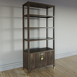 Стеллаж со стеклянными полками Elsa Dreams Walnut варинант исполнения - 2 | Loft Concept в Новосибирске