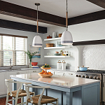 Подвесной светильник белый колоколообразный с декоративной обмоткой из веревки Hinkley варинант исполнения - 6 | Loft Concept в Новосибирске