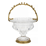 Чаша из прозрачного стекла на ножке с бронзовой ручкой в виде ветки Eden Garden варинант исполнения - 1 | Loft Concept в Новосибирске