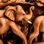 Панно из дерева слоны Panel With Animals варинант исполнения - 3 | Loft Concept в Новосибирске