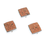 Таблетница карманная квадратная с 2-мя отделениями с зеркалом и накладкой из натурального камня Пегматит Silver Stone Pillboxes варинант исполнения - 4 | Loft Concept в Новосибирске