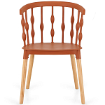 Пластиковый стул на ножках из массива бука Ferret Spiral Brown варинант исполнения - 2 | Loft Concept в Новосибирске