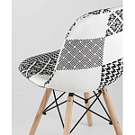 Пластиковый стул на ножках из массива бука Eames Черно-Белый Пэчворк варинант исполнения - 3 | Loft Concept в Новосибирске