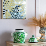 Ваза с зелёными листьями и крышкой Vase Green Leaves варинант исполнения - 4 | Loft Concept в Новосибирске