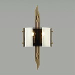 Бра с изогнутым плафоном на бронзовом основании с вертикальным декором из металлических трубок Sohne варинант исполнения - 3 | Loft Concept в Новосибирске