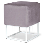 Пуф квадратный фиолетовый велюр на белом металлическом основании Celeste Purple варинант исполнения - 1 | Loft Concept в Новосибирске