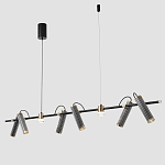 Люстра с 8-ю цилиндрическими плафонами на магнитном креплении и черным металлическим основанием Bronze Concert варинант исполнения - 3 | Loft Concept в Новосибирске