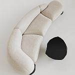 Диван Cannes трехместный с обивкой букле молочного цвета варинант исполнения - 1 | Loft Concept в Новосибирске