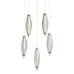 Люстра круглая каскадня с 5-ю плафонами из металлической сетки Mesh Lampshade Lighting варинант исполнения - 1 | Loft Concept в Новосибирске