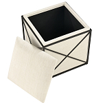 Пуф бежевый с черной металлической рамой Beige Pouf варинант исполнения - 1 | Loft Concept в Новосибирске