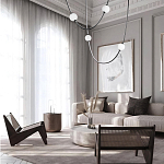 Подвесной светильник в форме дуги с белыми шарообразными плафонами Flos Wireline Lighting варинант исполнения - 4 | Loft Concept в Новосибирске