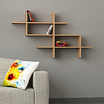 Полка фигурная подвесная цвета древесины HALIC BOOKCASE OAK варинант исполнения - 1 | Loft Concept в Новосибирске