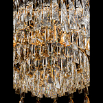 Люстра круглая с хрустальными подвесками на золотистом каркасе Roul Crystal Light варинант исполнения - 5 | Loft Concept в Новосибирске