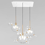 Люстра подвесная 3 лампы с прозрачными стеклянными шарами и золотыми деталями Giopato & Coombes варинант исполнения - 1 | Loft Concept в Новосибирске