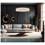 Люстра подвесная круглая из прозрачного хрусталя с корпусом из металла цвета хром Selfsufficient варинант исполнения - 7 | Loft Concept в Новосибирске