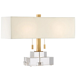 Настольная лампа прямоугольная на прозрачном основании Charm and Luxury варинант исполнения - 2 | Loft Concept в Новосибирске