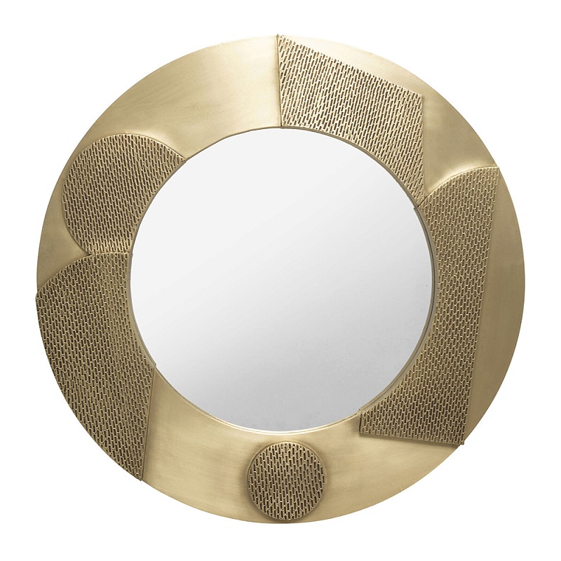 Зеркало золотое со вставками в виде геометрических фигур Зеркало Золотой в Новосибирске | Loft Concept 