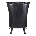 Кресло из натуральной кожи на 4-х деревянных ножках из массива бука Daniel Leather Armchair black варинант исполнения - 3 | Loft Concept в Новосибирске