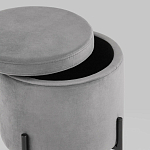 Серый пуф на черных ножках SANJAY варинант исполнения - 3 | Loft Concept в Новосибирске