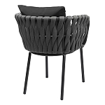 Стул мягкий с декором в виде плетеных лент на спинке и подлокотниках Semicircular Chair Decorated with Ribbons варинант исполнения - 10 | Loft Concept в Новосибирске