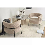 Кресло полукруглое мягкое с буклированной обивкой Armchair with Boucle Upholstery варинант исполнения - 4 | Loft Concept в Новосибирске