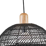 Подвесной светильник с округлым абажуром из черного ротанга Wicker Furniture варинант исполнения - 4 | Loft Concept в Новосибирске