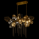 Люстра подвесная с 22-мя гранёными стеклянными плафонами с вертикальными подвесками Gilded Mirage  варинант исполнения - 6 | Loft Concept в Новосибирске