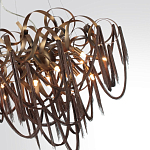 Люстра подвесная с объемной композицией из скрученных лент и металлических цепочек Atlantis Chain варинант исполнения - 3 | Loft Concept в Новосибирске