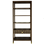 Стеллаж Elsa Dreams Walnut со стеклянными полками и ящиком варинант исполнения - 7 | Loft Concept в Новосибирске