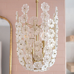 Подвесной светильник декорированный цветами из стекла Lightness of Flowers варинант исполнения - 4 | Loft Concept в Новосибирске