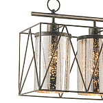 Люстра прямоугольная с 5-ю плафонами из стекла с узором Translucent Pattern варинант исполнения - 1 | Loft Concept в Новосибирске