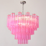 Элитная Люстра Textured Glass Pink Chandelier Ярко Розовое стекло варинант исполнения - 4 | Loft Concept в Новосибирске