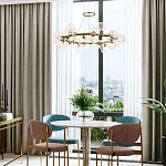 Дизайнерская кольцевая люстра с гирляндой внутри стеклянных сферических плафонов Iona Garland Chandelier 25 варинант исполнения - 3 | Loft Concept в Новосибирске