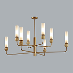 Люстра на штанге с 8-ю цилиндрическими матовыми плафонами и шарами из камня Orb Essence варинант исполнения - 10 | Loft Concept в Новосибирске