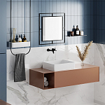 Настенное зеркало квадратной формы в черной металлической раме CORNER MIRROR BLACK варинант исполнения - 2 | Loft Concept в Новосибирске