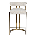 Стул барный букле бежевый с каркасом цвета матовое золото Tactility варинант исполнения - 1 | Loft Concept в Новосибирске