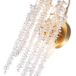 Бра с хрустальными прозрачными подвесками и круглым основанием золотого цвета FAIRYTREE Light варинант исполнения - 2 | Loft Concept в Новосибирске