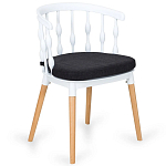 Пластиковый стул на ножках из массива бука Ferret Spiral White варинант исполнения - 7 | Loft Concept в Новосибирске