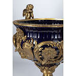 Чаша темно-синего цвета с фигурками ангелов и рельефным декором Eden Garden porcelain and bronze варинант исполнения - 2 | Loft Concept в Новосибирске