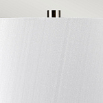 Настольная лампа с круглым фарфоровым основанием ручной работы с покрытием глазурью и белым абажуром из искусственного шелка Elstead Lighting варинант исполнения - 3 | Loft Concept в Новосибирске