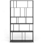 Стеллаж из металла широкий Wide Menzie Metal Rack Black варинант исполнения - 2 | Loft Concept в Новосибирске