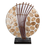 Настольная лампа из перламутра и дерева на подставке Indonesian Shell варинант исполнения - 1 | Loft Concept в Новосибирске