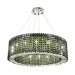 Круглая люстра с хрустальными подвесками Crystal Art Chrome Green Chandelier 12 варинант исполнения - 1 | Loft Concept в Новосибирске