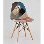 Пластиковый стул на ножках из массива бука Eames Пэчворк варинант исполнения - 1 | Loft Concept в Новосибирске