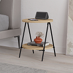 Стол приставной с 2-мя круглыми столешницами из дерева ESSEL OAK варинант исполнения - 6 | Loft Concept в Новосибирске