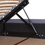 Кровать двуспальная серая с основанием из массива дерева с мягким изголовьем Velour Beds варинант исполнения - 3 | Loft Concept в Новосибирске