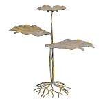 Столик приставной с тремя столешницами Тропические листья Tropical Forest gold варинант исполнения - 1 | Loft Concept в Новосибирске