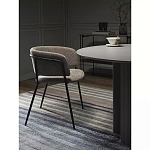 Стул полукруглый с каркасом из металла и мягким сиденьем и спинкой Soft Chenille варинант исполнения - 5 | Loft Concept в Новосибирске